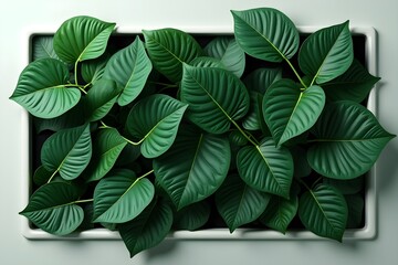 Wall Mural - green leaves background