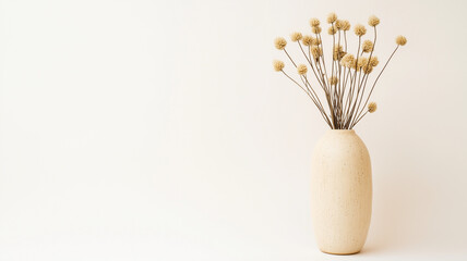 Canvas Print - minimalist vase with dried flowers, showcasing neutral aesthetic and natural textures, perfect for home decor