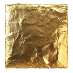Poster - A close-up image shows a square of crumpled gold leaf exhibiting a rich texture and metallic sheen against a black background.