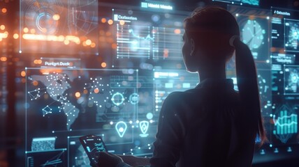 Poster - A collaborative team engages with advanced data visualization in a modern workspace, enhancing communications and driving informed decision-making.
