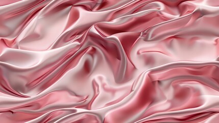 Poster - Luxurious pink silk fabric with soft waves and folds creating elegant drapery texture. Smooth satin material with gentle highlights and shadows for fashion backgrounds.