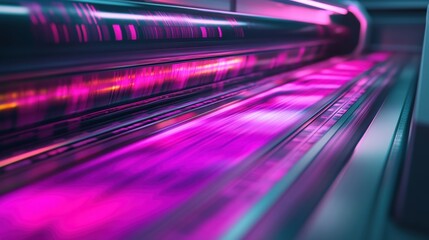 Poster - Vibrant Abstract Lines with Colorful Motion in Digital Printing Process