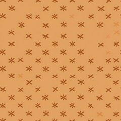 Wall Mural - Abstract pattern of brown X's on beige background. Possible use textile design