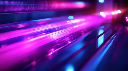 Poster - Vibrant Neon Light Trails Creating Dynamic Abstract Background