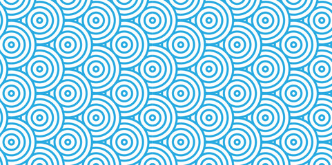 Poster - overlapping creative diamond circle abstract blue pattern waves texture. geometric digital fabric pa
