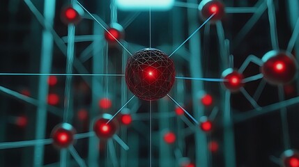 Poster - Network Sphere Global Connection Abstract Data