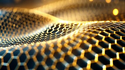 Poster - explore dynamic golden hexagonal patterns in stunning 4k resolution and captivating detail