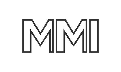 Poster - MMI logo design template with strong and modern bold text. Initial based vector logotype featuring simple and minimal typography. Trendy company identity.