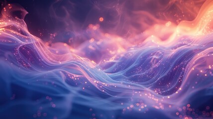 Poster - A captivating blue glowing object floats within a stylized air flow, creating a vibrant and ethereal atmosphere. Perfect for digital art and fantasy themes.