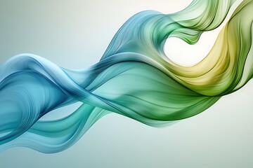 Wall Mural - Abstract Green Blue Swirling Wave Forms Design