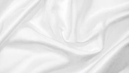 Poster - luxurious white silk fabric with soft swirling folds, smooth texture, and gentle sheen, ideal for background
