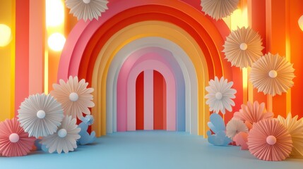 Wall Mural - colorful 3d decorative celebration background