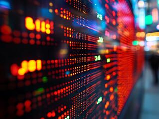 Poster - Digital stock data with glowing market trends and vibrant colors