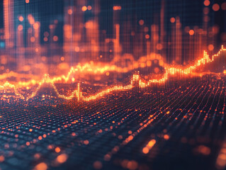 Poster - Abstract financial graph overlay on clean background