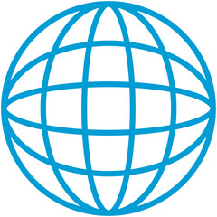 Wall Mural - blue outline web globe icon