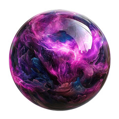 Poster - A vibrant, swirling orb featuring shades of purple, pink, and blue, resembling a cosmic or nebula-like formation.