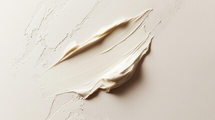 Poster - An artist skillfully spreads creamy white paint across a textured canvas, capturing the play of light and shadows in a serene studio setting filled with inspiration