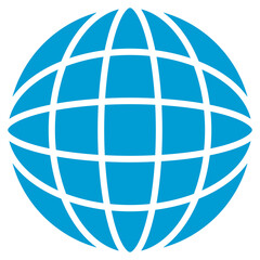 Wall Mural - blue silhouette web globe icon