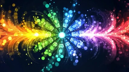 Poster - Colorful abstract light bursts create stunning visual effects in high resolution and rich detail
