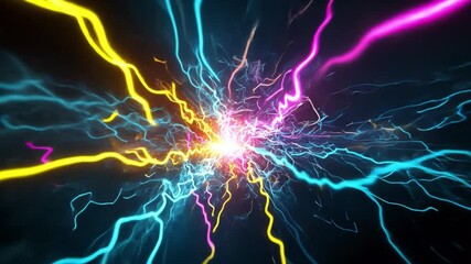 Poster - Eye-catching abstract animation showcasing vibrant electric energy in 4K resolution