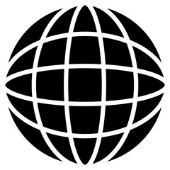 Wall Mural - black web globe icon
