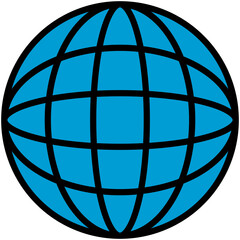 Wall Mural - blue web globe icon