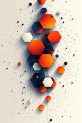 Poster - abstract hexagonal design with vibrant colors and a geometric pattern