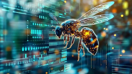 Poster - Exploring the interplay between technology and nature through a digital bee representation