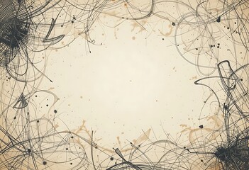 Poster - Abstract Art Featuring Lines Stains and Splashes