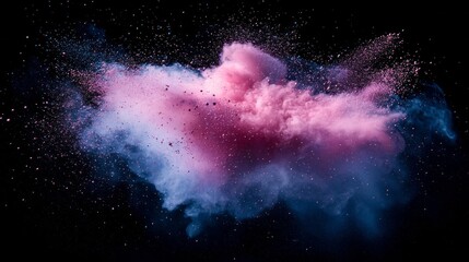 Poster - An awe-inspiring display of vivid colors bursts forth, creating an artistic cloud of pinks, blues, and whites. This celestial like formation captivates the observer with its fluid motion