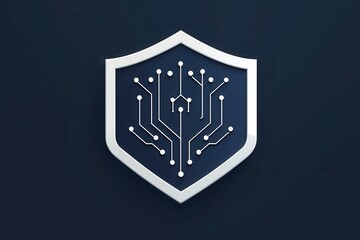 Poster - Shield with circuit board design symbolizing protection and cybersecurity