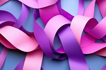 Poster - On a light blue background, motion flows in waves of pink and purple, forming a summer-themed, ice cream abstract backdrop
