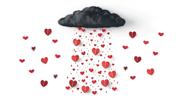 Happy velentines day Red hearts drop rain with black cloud love valentine romance jpg 