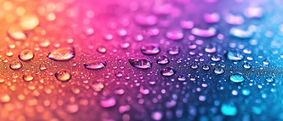 Poster - Vibrant droplets on a colorful background create a stunning visual spectacle.