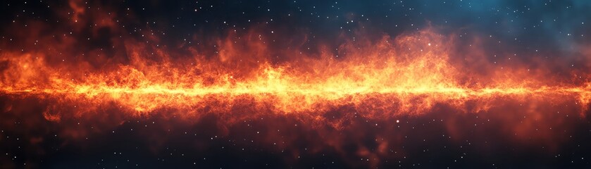 Poster - Vibrant flaming background with intense colors and dynamic patterns of light.