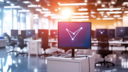 Poster - Modern Office Technology with Abstract Display Screen