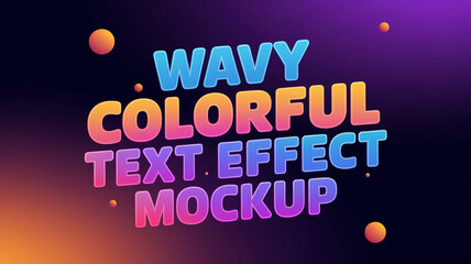 Poster - Wavy Colorful Text Effect Mockup