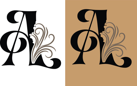 letter A. flower letters. Vintage ornament initial Alphabet vector file download | Any changes can be possible