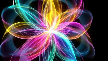 Poster - Colorful abstract flower design created with AI technology in vibrant hues