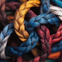 Poster - Crafting solomon’s knot intricate closeup of interlaced loops rich deep background artistry perspective historical concept