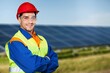 © BillionPhotos.com - A power engineer installs roof solar panels
