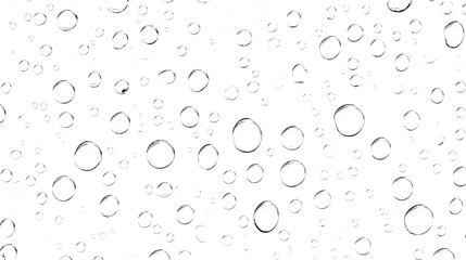 Poster - Serene isolated water droplets suspended against a transparent minimalist background capturing the essence of natural purity and delicacy