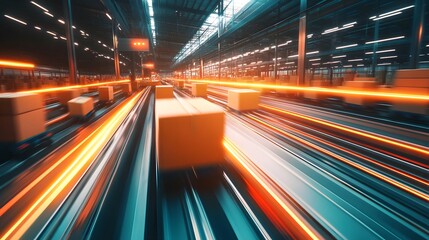 Aufkleber - Dynamic Motion of Packages in a Modern Warehouse Distribution Center