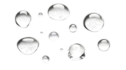 Fototapete - Stunning close up view of crystal clear water droplets forming mesmerizing abstract patterns and shapes on a minimalist reflective surface  This serene