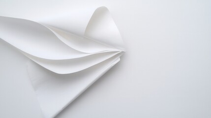 Poster - Soft White Paper Waves Creating Texture and Depth on Minimalist Background