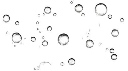 Poster - Tranquil bubbles gently floating on a glassy clear water surface with a minimalist clean and peaceful background  The transparent spherical droplets create a serene and soothing atmosphere