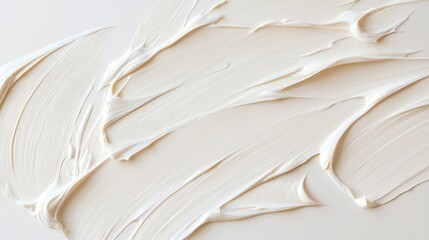 Poster - Creamy White Texture on Smooth Surface with Curved Streaks and Elegant Swirls Ideal for Background or Artistic Use