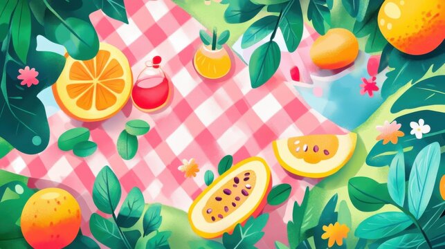 Summer picnic illustrations are filled with happy and vibrant elements.