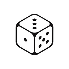 Fototapete - Dice cube icon. Traditional die, casino symbol. Vector illustration.