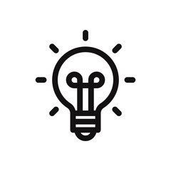 Wall Mural - Lightbulb icon. Lighting electric lamp, idea concept, electricity, shine. Vector illustration.